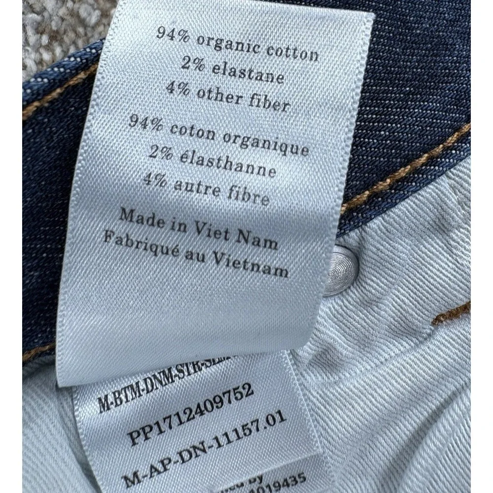 Everlane Uniform Slim 4-Way Stretch Organic Jean Mens 33x29* Blue Rinse Workwear